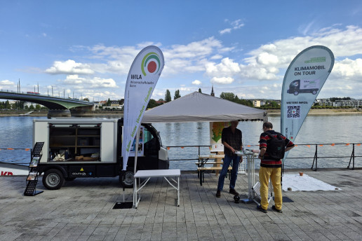 Das Klimamobil bei der Eröffnung der neuen Rheinpromenade am 12.09.2026. Foto: (c) WILA Bonn